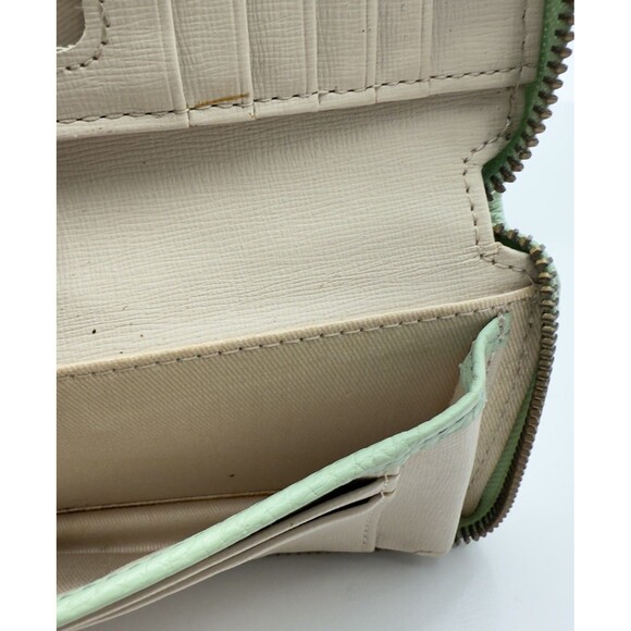 FOSSIL Mint Green Pebbled Leather Zip Around Small Wallet - Picture 6 of 6